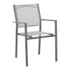 152 000026 11 Garden armchair Dashiell pakoworld metal white textilene light grey 71x58x94cmOutdoor furniture > Garden armchairs