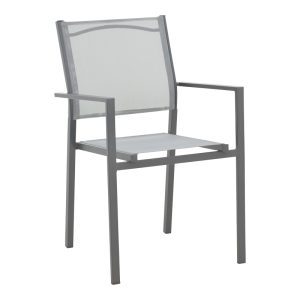 152 000026 11 Armchair Confidence pakoworld anthracite metal and gray textilene 54x54x86cmOutdoor furniture > Garden armchairs