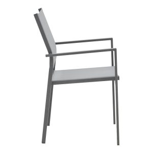 152 000026 2 8 Armchair Confidence pakoworld anthracite metal and gray textilene 54x54x86cmOutdoor furniture > Garden armchairs