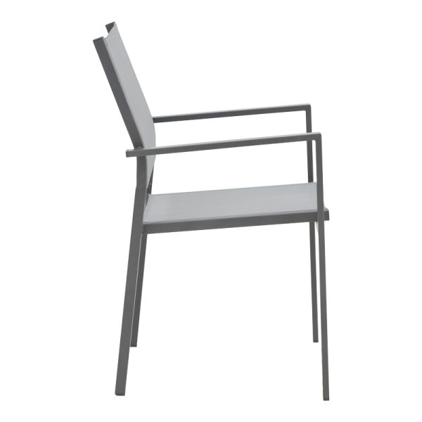 152 000026 2 8 Armchair Confidence pakoworld anthracite metal and gray textilene 54x54x86cmOutdoor furniture > Garden armchairs