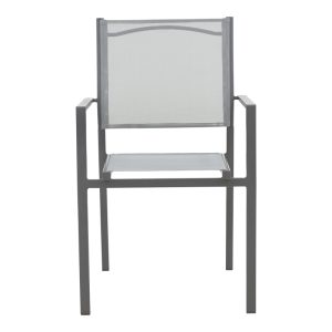 152 000026 3 8 Armchair Confidence pakoworld anthracite metal and gray textilene 54x54x86cmOutdoor furniture > Garden armchairs
