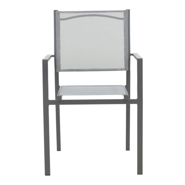 152 000026 3 8 Armchair Confidence pakoworld anthracite metal and gray textilene 54x54x86cmOutdoor furniture > Garden armchairs