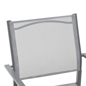 152 000026 4 8 Armchair Confidence pakoworld anthracite metal and gray textilene 54x54x86cmOutdoor furniture > Garden armchairs
