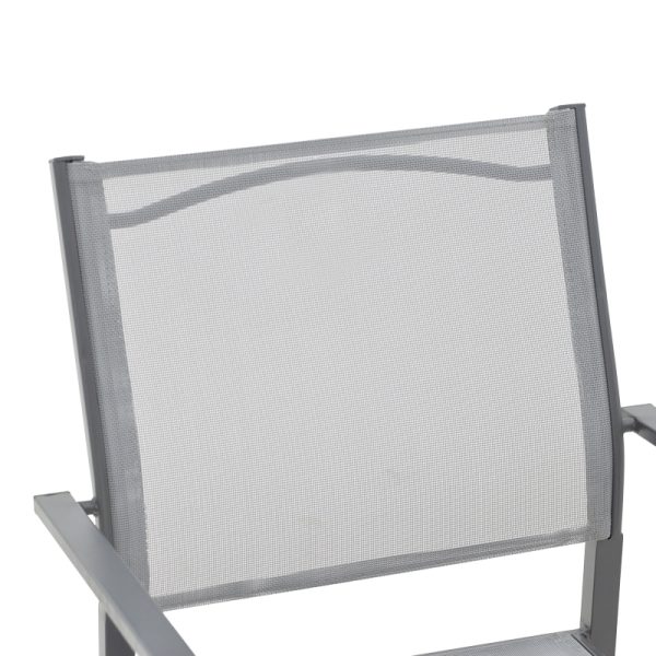 152 000026 4 8 Armchair Confidence pakoworld anthracite metal and gray textilene 54x54x86cmOutdoor furniture > Garden armchairs