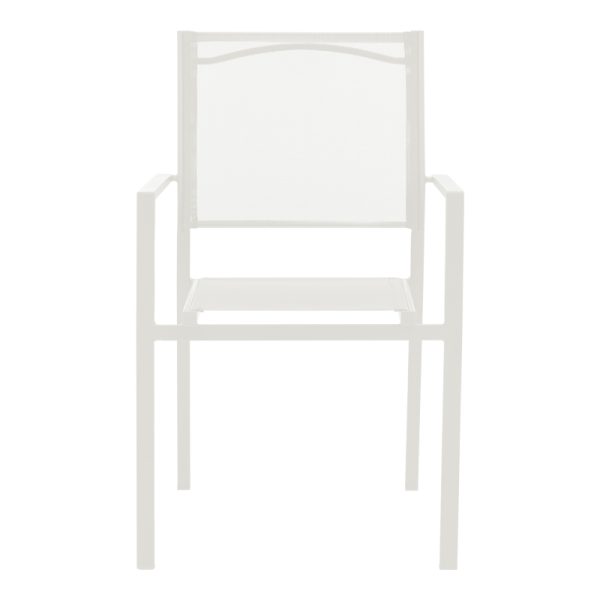 152 000027 3 3 Armchair Confidence pakoworld white metal and white textilene 54x54x86cmOutdoor furniture > Garden armchairs