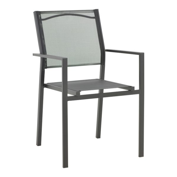 152 000028 10 Armchair Confidence pakoworld black metal and black textilene 54x54x86cmOutdoor furniture > Garden armchairs