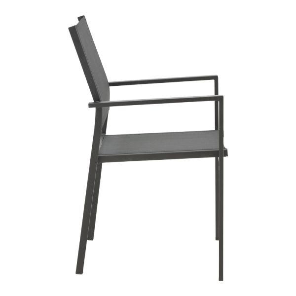 152 000028 2 7 Armchair Confidence pakoworld black metal and black textilene 54x54x86cmOutdoor furniture > Garden armchairs