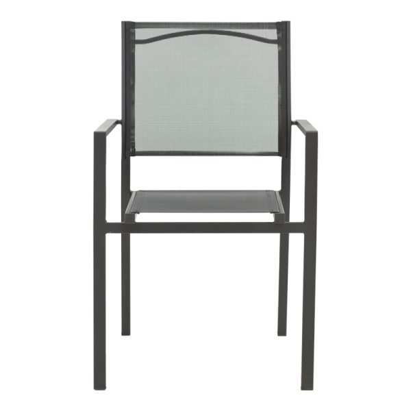 152 000028 3 7 Armchair Confidence pakoworld black metal and black textilene 54x54x86cmOutdoor furniture > Garden armchairs
