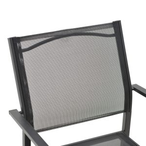 152 000028 4 7 Armchair Confidence pakoworld black metal and black textilene 54x54x86cmOutdoor furniture > Garden armchairs