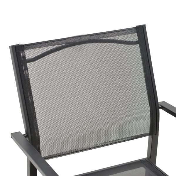 152 000028 4 7 Armchair Confidence pakoworld black metal and black textilene 54x54x86cmOutdoor furniture > Garden armchairs