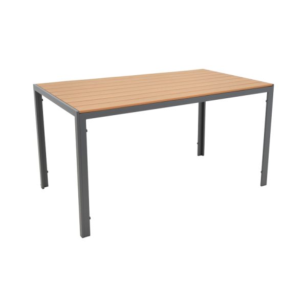 152 000029 18 Nares table pakoworld aluminum anthracite-plywood natural 140x80x72.5cmOutdoor furniture > Coffee tables