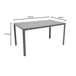 152 000029 4 15 Nares table pakoworld aluminum anthracite-plywood natural 140x80x72.5cmOutdoor furniture > Coffee tables