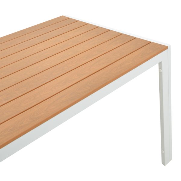 152 000031 3 8 Nares table pakoworld aluminum white-plywood natural 180x90x72.5cmIndoor furniture > Dining Tables