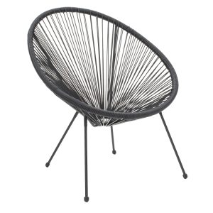152 000036 17 Acapulco armchair pakoworld metal black- pe black 71x76x85cmOutdoor furniture > Garden armchairs