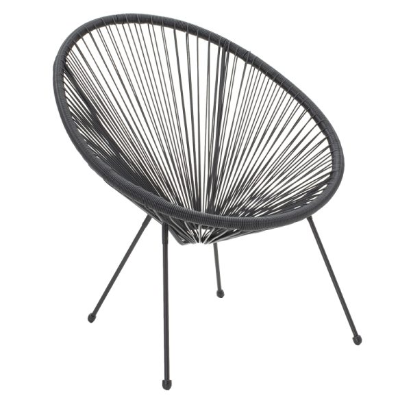 152 000036 17 Acapulco armchair pakoworld metal black- pe black 71x76x85cmOutdoor furniture > Garden armchairs
