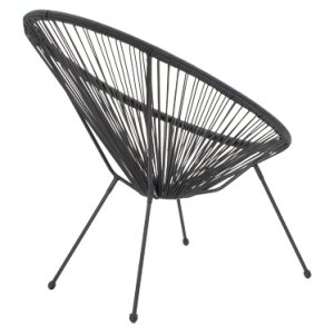 152 000036 2 14 Acapulco armchair pakoworld metal black- pe black 71x76x85cmOutdoor furniture > Garden armchairs