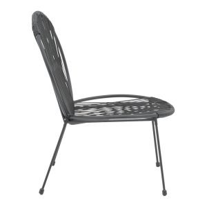 152 000042 2 2 Garden chair Dapper pakoworld black metal-pe black 64.5x74.5x76cmOutdoor furniture > Garden chair