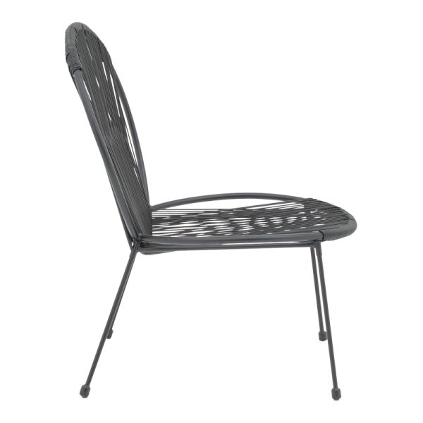 152 000042 2 2 Garden chair Dapper pakoworld black metal-pe black 64.5x74.5x76cmOutdoor furniture > Garden chair