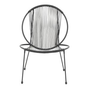 152 000042 3 2 Garden chair Dapper pakoworld black metal-pe black 64.5x74.5x76cmOutdoor furniture > Garden chair