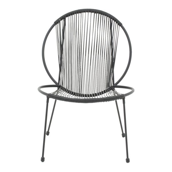 152 000042 3 2 Garden chair Dapper pakoworld black metal-pe black 64.5x74.5x76cmOutdoor furniture > Garden chair