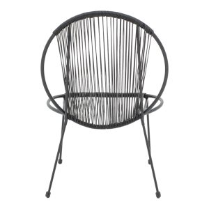 152 000042 4 2 Garden chair Dapper pakoworld black metal-pe black 64.5x74.5x76cmOutdoor furniture > Garden chair