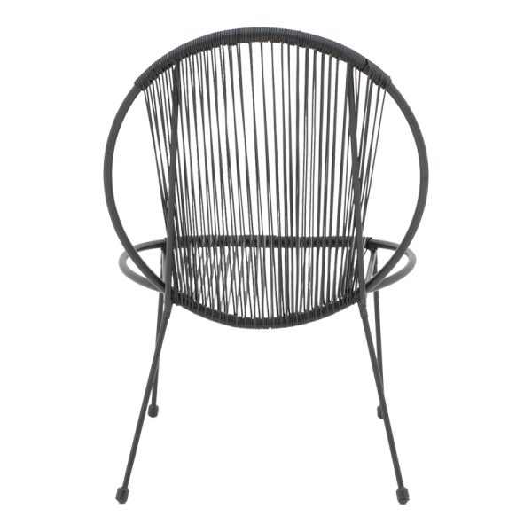 152 000042 4 2 Garden chair Dapper pakoworld black metal-pe black 64.5x74.5x76cmOutdoor furniture > Garden chair