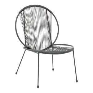 152 000042 5 Garden chair Dapper pakoworld black metal-pe black 64.5x74.5x76cmOutdoor furniture > Garden chair