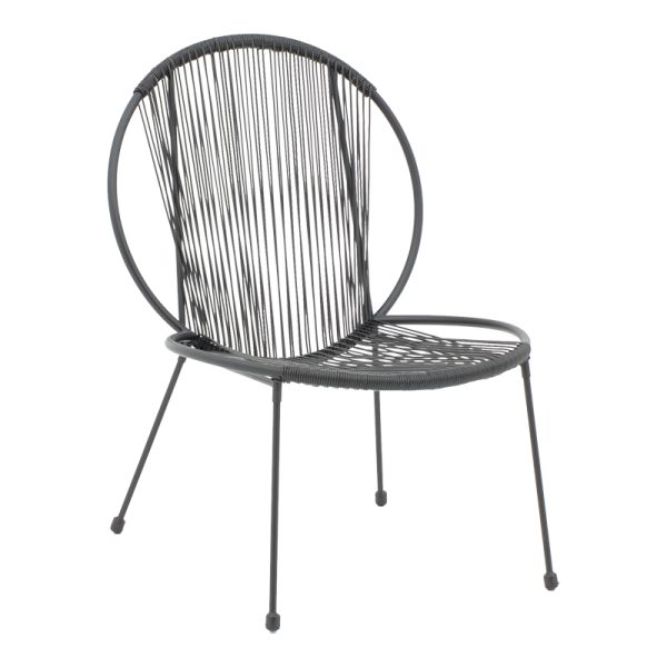 152 000042 5 Garden chair Dapper pakoworld black metal-pe black 64.5x74.5x76cmOutdoor furniture > Garden chair