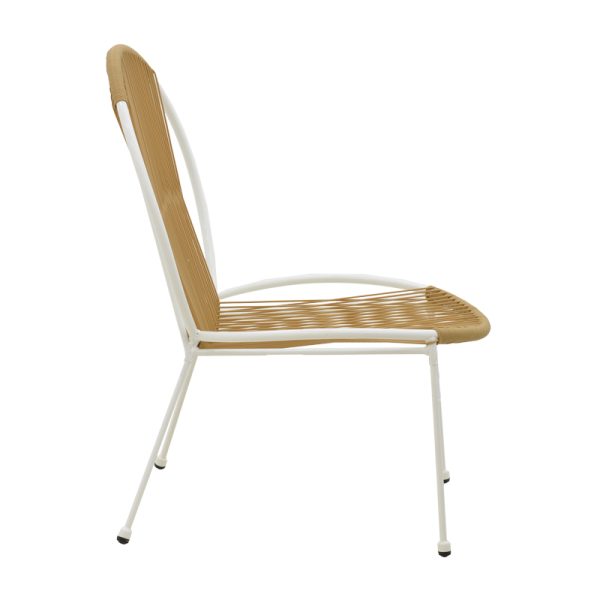 152 000043 2 4 Dapper chair pakoworld metal white- pe natural 64.5x74.5x76cmIndoor furniture > Chairs