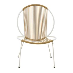 152 000043 3 4 Dapper chair pakoworld metal white- pe natural 64.5x74.5x76cmIndoor furniture > Chairs