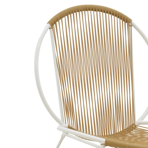 152 000043 4 4 Dapper chair pakoworld metal white- pe natural 64.5x74.5x76cmIndoor furniture > Chairs
