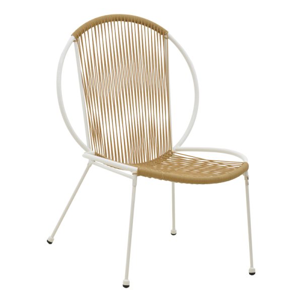 152 000043 7 Dapper chair pakoworld metal white- pe natural 64.5x74.5x76cmIndoor furniture > Chairs