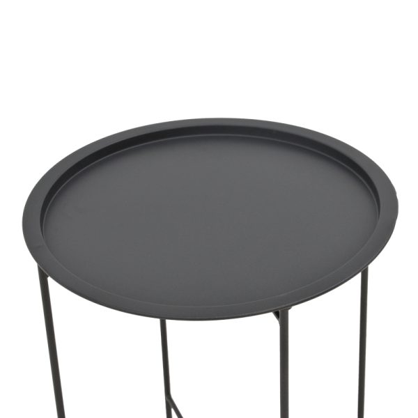 152 000045 2 4 Caius pakoworld metal table in black shade D46x52cmOutdoor furniture > Coffee tables