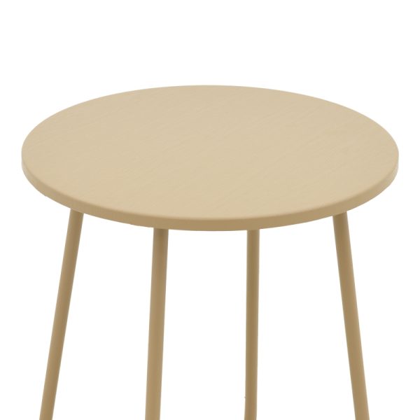 152 000046 2 3 Τable Bramwell pakoworld metal beige D40x50cmOutdoor furniture > Coffee tables