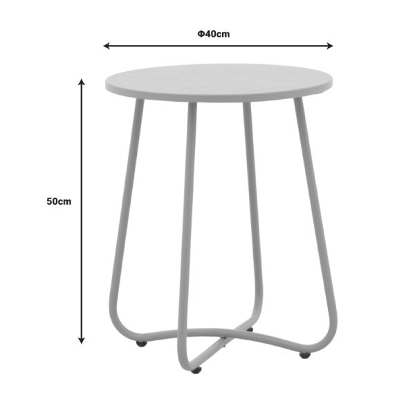 152 000046 4 3 Τable Bramwell pakoworld metal beige D40x50cmOutdoor furniture > Coffee tables