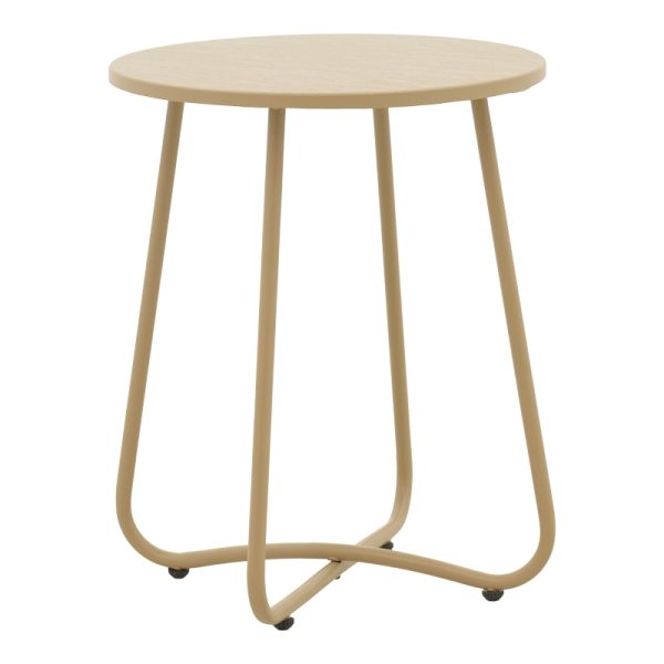 152 000046 6 Τable Bramwell pakoworld metal beige D40x50cmOutdoor furniture > Coffee tables
