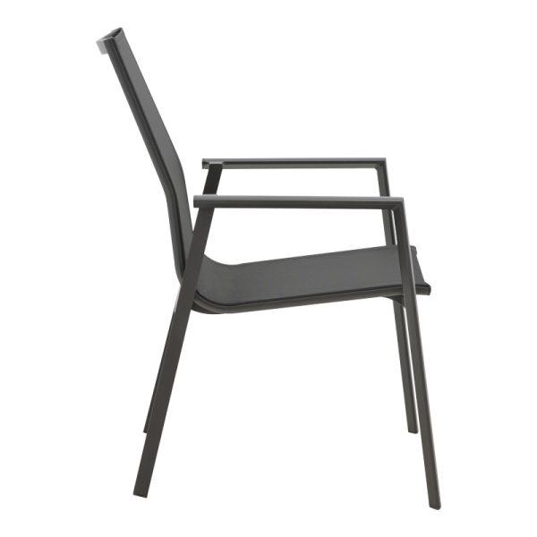 152 000048 2 5 Garden armchair Dashiell pakoworld metal black textilene black 71x58x94cmOutdoor furniture > Garden armchairs