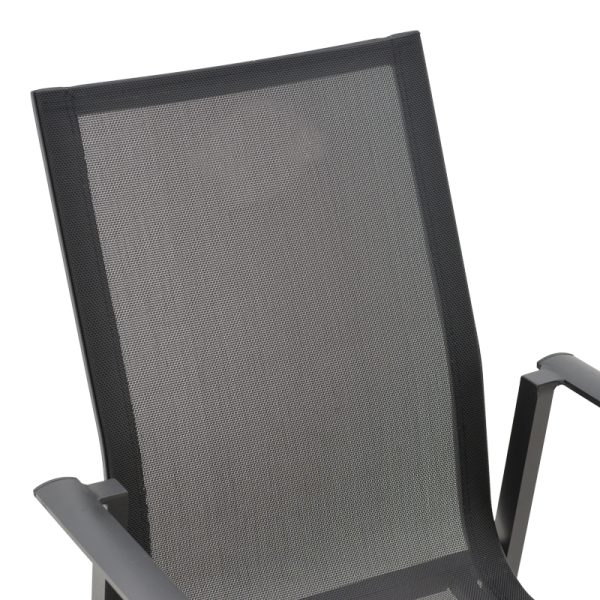 152 000048 4 5 Garden armchair Dashiell pakoworld metal black textilene black 71x58x94cmOutdoor furniture > Garden armchairs