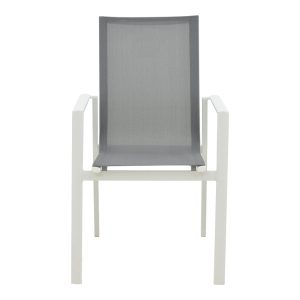 152 000049 3 2 Garden armchair Dashiell pakoworld metal white textilene light grey 71x58x94cmOutdoor furniture > Garden armchairs