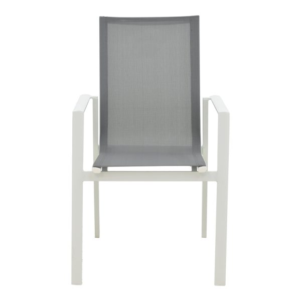 152 000049 3 2 Garden armchair Dashiell pakoworld metal white textilene light grey 71x58x94cmOutdoor furniture > Garden armchairs