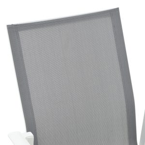 152 000049 4 2 Garden armchair Dashiell pakoworld metal white textilene light grey 71x58x94cmOutdoor furniture > Garden armchairs
