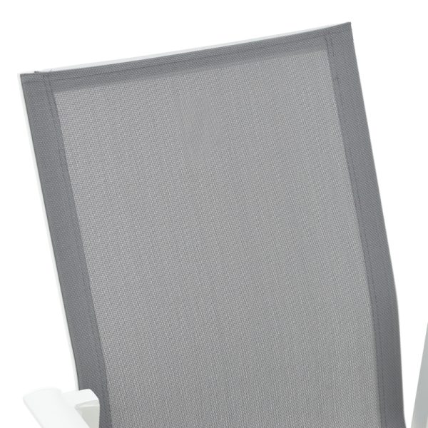 152 000049 4 2 Garden armchair Dashiell pakoworld metal white textilene light grey 71x58x94cmOutdoor furniture > Garden armchairs