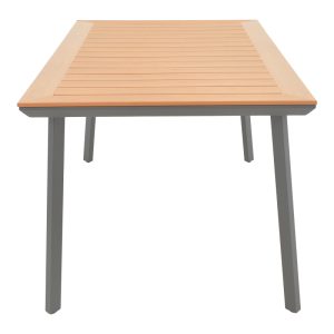 152 000052 3 4 Griffith table pakoworld black aluminum and plywood in a natural shade 160x80x74cmOutdoor furniture > Coffee tables