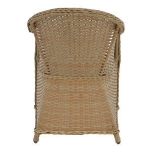 152 000053 4 3 Garden armchair Hadrian pakoworld rattan brown-textilene beige 57x70x85cmBOHO CHIC > Chairs and Armchairs