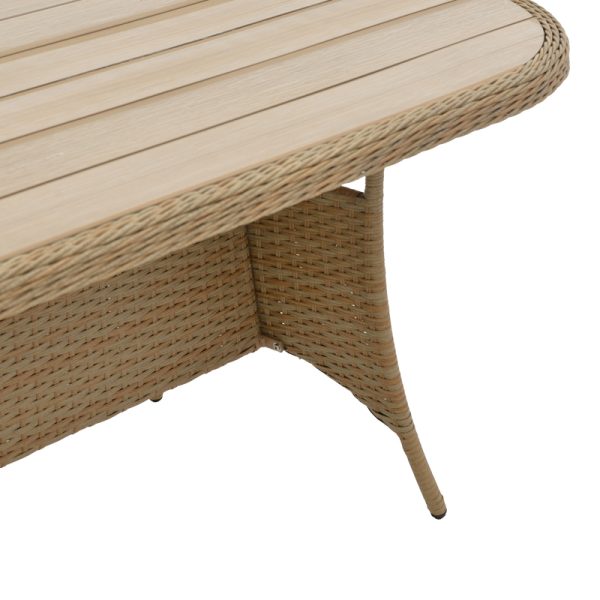 152 000054 3 3 Table Keir pakoworld rattan-aluminum - brown 180x90x72cmOutdoor furniture > Coffee tables