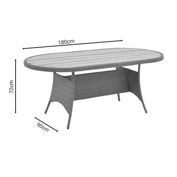 152 000054 4 3 Table Keir pakoworld rattan-aluminum - brown 180x90x72cmOutdoor furniture > Coffee tables