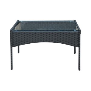 152 000057 2 9 Garden lounge Calmness pakoworld set 4pcs rattan black-fabric greySPRING OFFERS