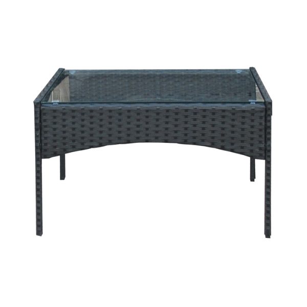 152 000057 2 9 Garden lounge Calmness pakoworld set 4pcs rattan black-fabric greySPRING OFFERS