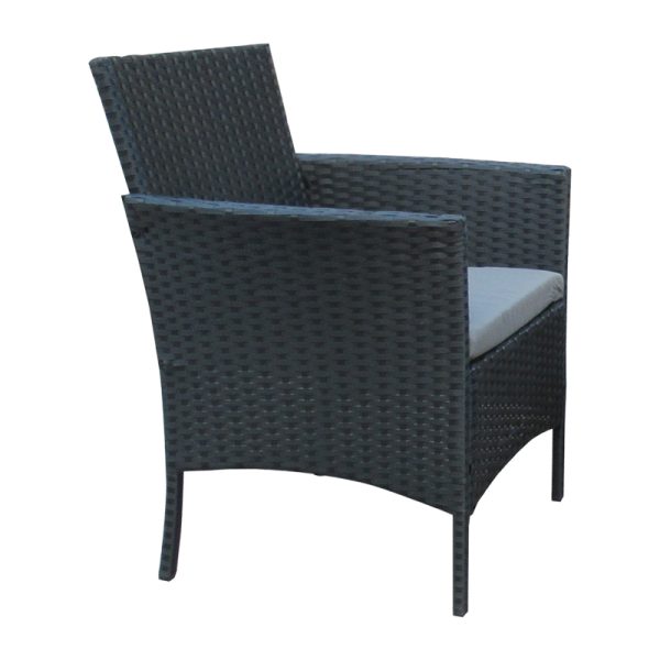 152 000057 3 9 Garden lounge Calmness pakoworld set 4pcs rattan black-fabric greySPRING OFFERS