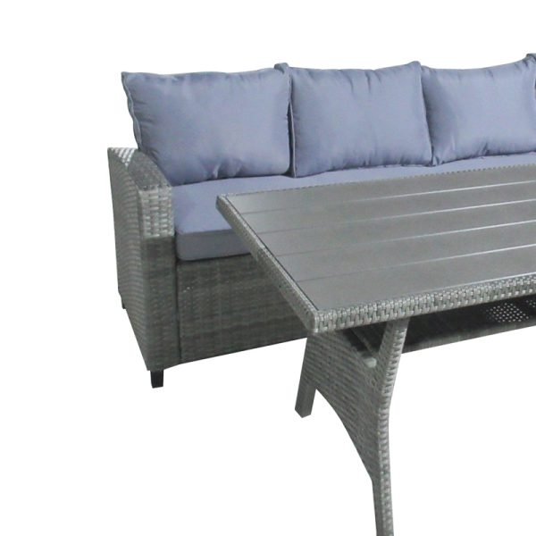 152 000061 2 7 Lounge Flashy pakoworld set of 3 pieces fabric charcoal-rattan charcoalOutdoor furniture > Garden lounge sets